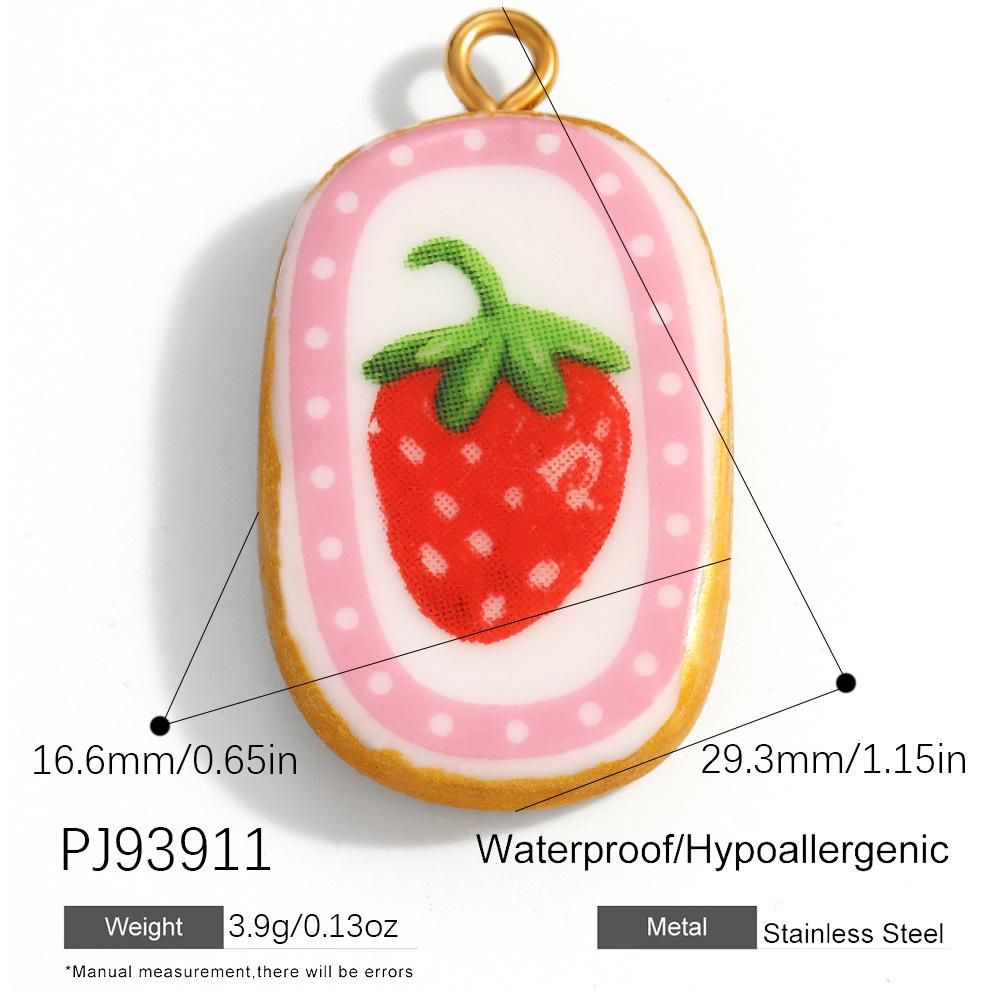 Stainless Steel Heart Cherry Fruit Flower Dog Colored Hand-painted Charms for Jewelry Making Necklaces DIY Material Colorfast