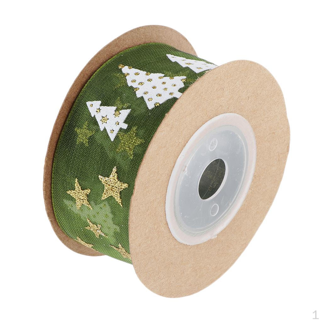 

Christmas Ribbon, Tree Ribbons, Polyester Ribbon Crafts Gift Wrapping Festive Ribbons Decorations, зелений