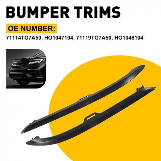Black Bumper Trims Pair For Honda Pilot - Front Driver Passenger Side