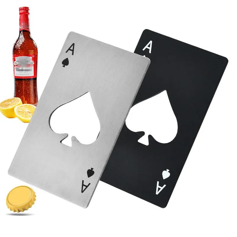 Portable Spades Bottle Opener Poker Shaped Wine Beer Black Peach A Playing Cards A Bottle Opener Hot Stainless Steel Home Tools