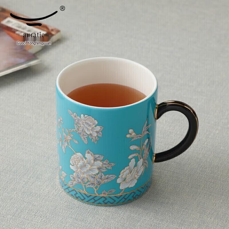 Auratic Madame Porcelain Ink Peony Ceramic Mug