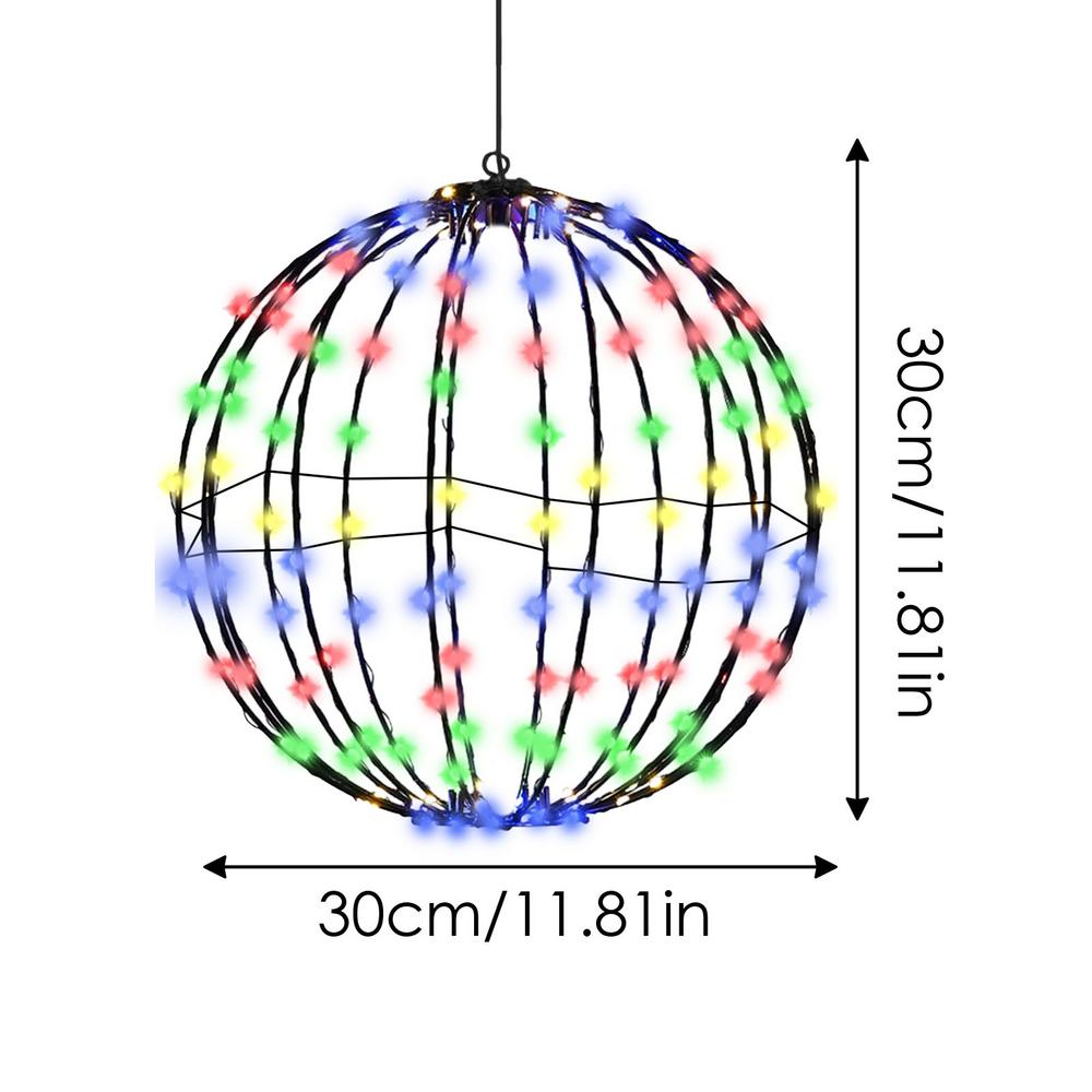 Kugel Beleuchtetes Display Weihnachtsdekoration Leuchtkugel LED-Beleuchtung Rahmen Große Kugel Lichter Lichterkette Für Veranda Terrassendekor