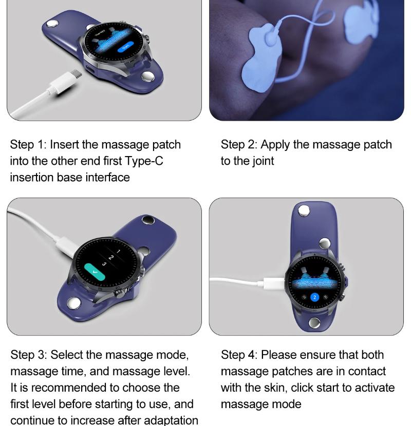 2025 NEW Pulse Therapy Smart Watch Sapphire Glass Screen ECG+PPG Blood Fats Uric Acid BT Call Sports Health Watches for Huawei