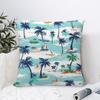 Plam Trees Flowers Pillow Case Sofa Decorative Home Double-sided Printing Short Plush Cushion Cover Throw Pillow Cover Gifts