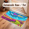 Nature Library Travel Theme Crystal Velvet Floor Rug Personalized Custom Name Text Warm Carpet Home Decoration