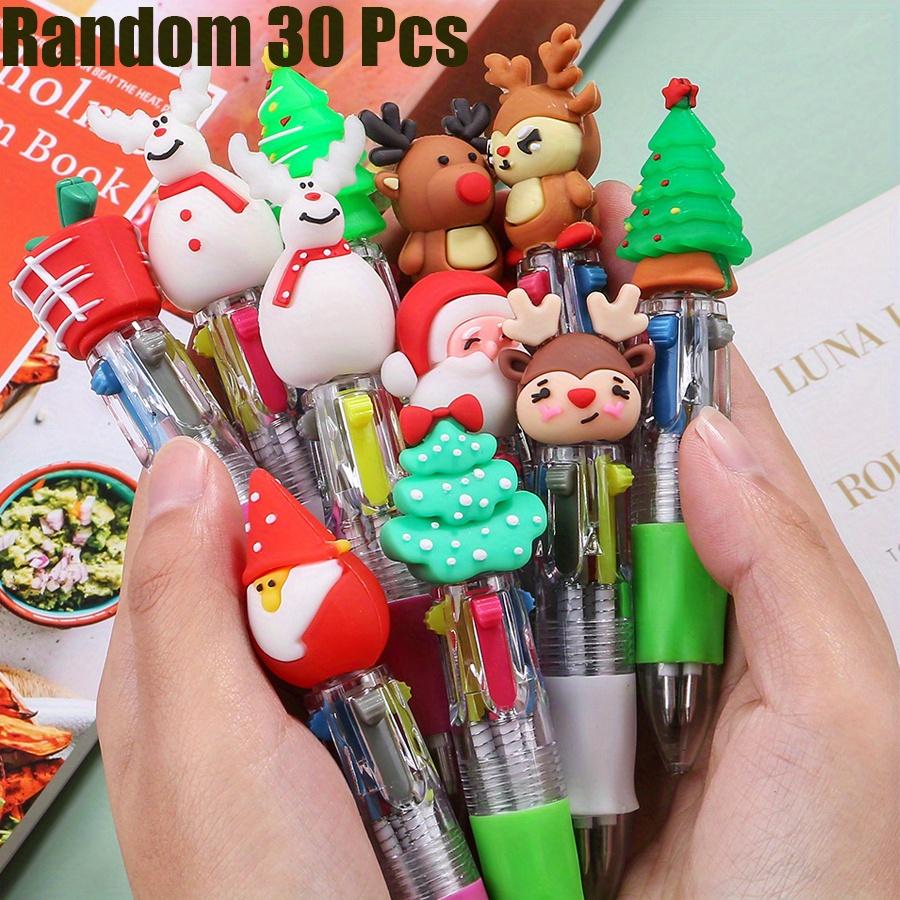 

30 PCS Creative Christmas Scalable 4 Colors Ballpoint Pen 0.7mm Snowman Reindeer Style DIY Boy Girl Student Pen Fun Party Birthday Gifts,Back School 30 PCS