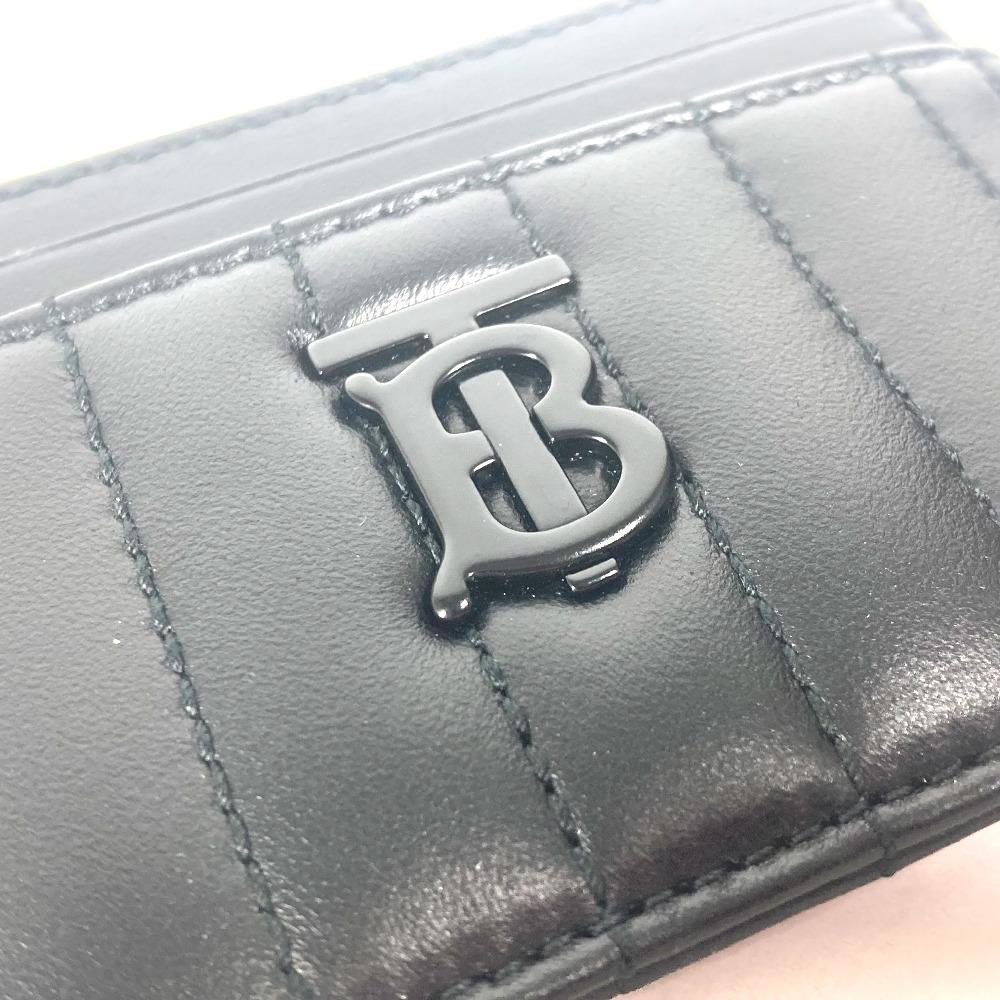 BURBERRY 8064827 TB logo Business Card Holder Card Case Leather Black Unused