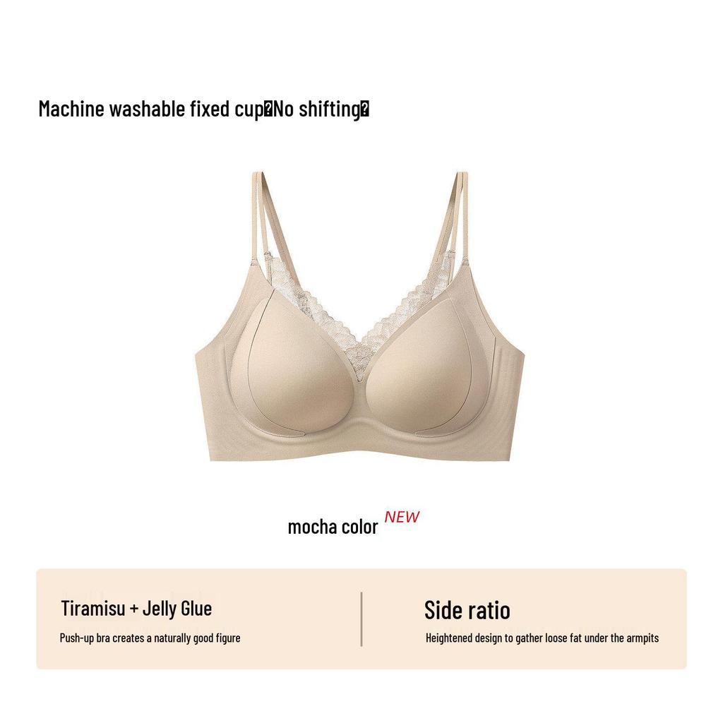 Seamless Lace Push-Up Bra for Small Busts - New 2026 Style, No Underwire, Side Support, Anti-Sagging