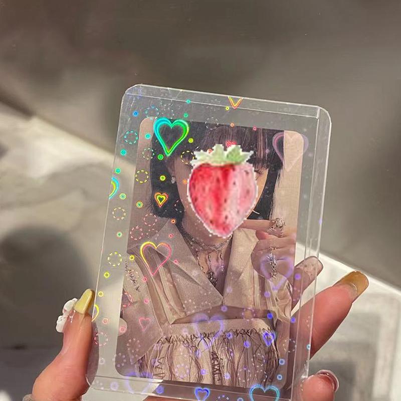 10 Adet Yıldız Aşk Kalp Kpop Fotocard Toploader Fotoğraf Kartı Kollu Idol Fotoğraf Kartları Koruyucu Kılıf