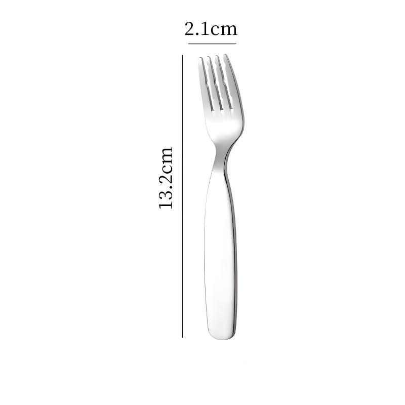 Short Handle Baby Spoon Fork Set BPA Free Stainless Steel Easy to Clean Ideal for Toddler Led Weaning Home Use