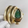 Orologio da donna al quarzo con cinturino in acciaio a due cerchi a forma di serpente, personalità, completamente diamantato, produttore