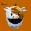 Motorbike Helmet Cover Motorcycle Full Face Decorative Head Ultra-Thick Protector Easy to Install Animal Plush Decoration Full-face Shield