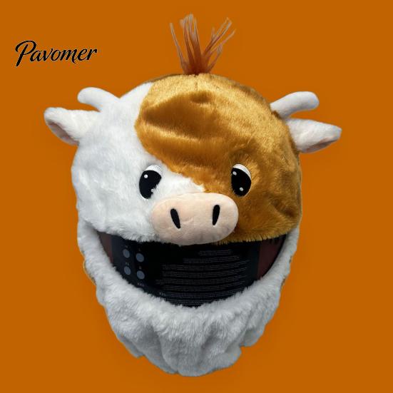 Motorbike Helmet Cover Motorcycle Full Face Decorative Head Ultra-Thick Protector Easy to Install Animal Plush Decoration Full-face Shield