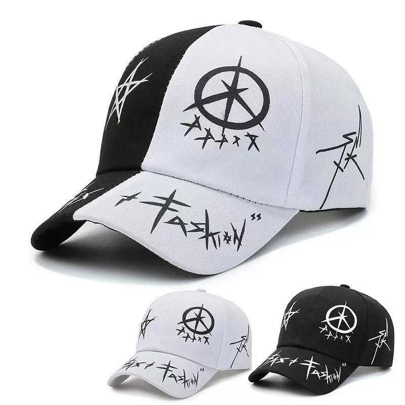 Spring & Summer New Korean Style Fashion Letter Baseball Cap With Patchwork Print Trendy Street Sunshade Peaked Cap
