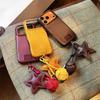 Fashion Leather Phone Case For iPhone 17 Pro 15 14 16 Pro Max Cover with Star Pendant Cute Protective Cases For Apple 17Pro
