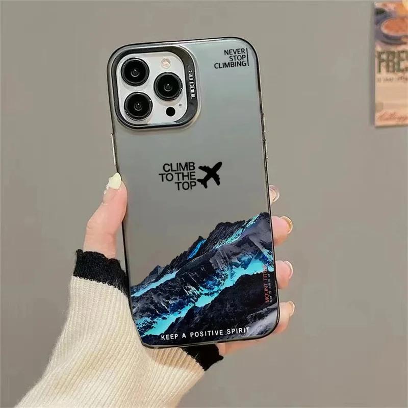 Snow Mountain Airplane Case For IPhone 17 14 16 15 12 11 Pro Max 13 16E 17E Air Plus Anti fall and anti slip case