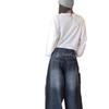 Scythe Design Retro Wide-Leg Dark Blue Jeans for Women