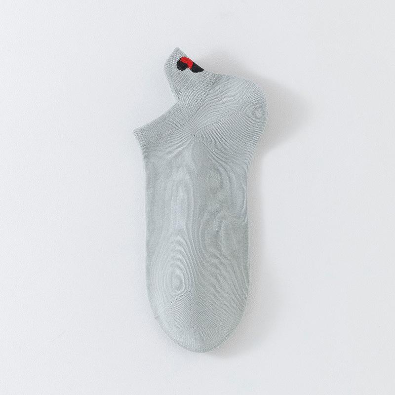 Women's 3D Heel Love Embroidery Low-Cut Socks - Breathable & Invisible
