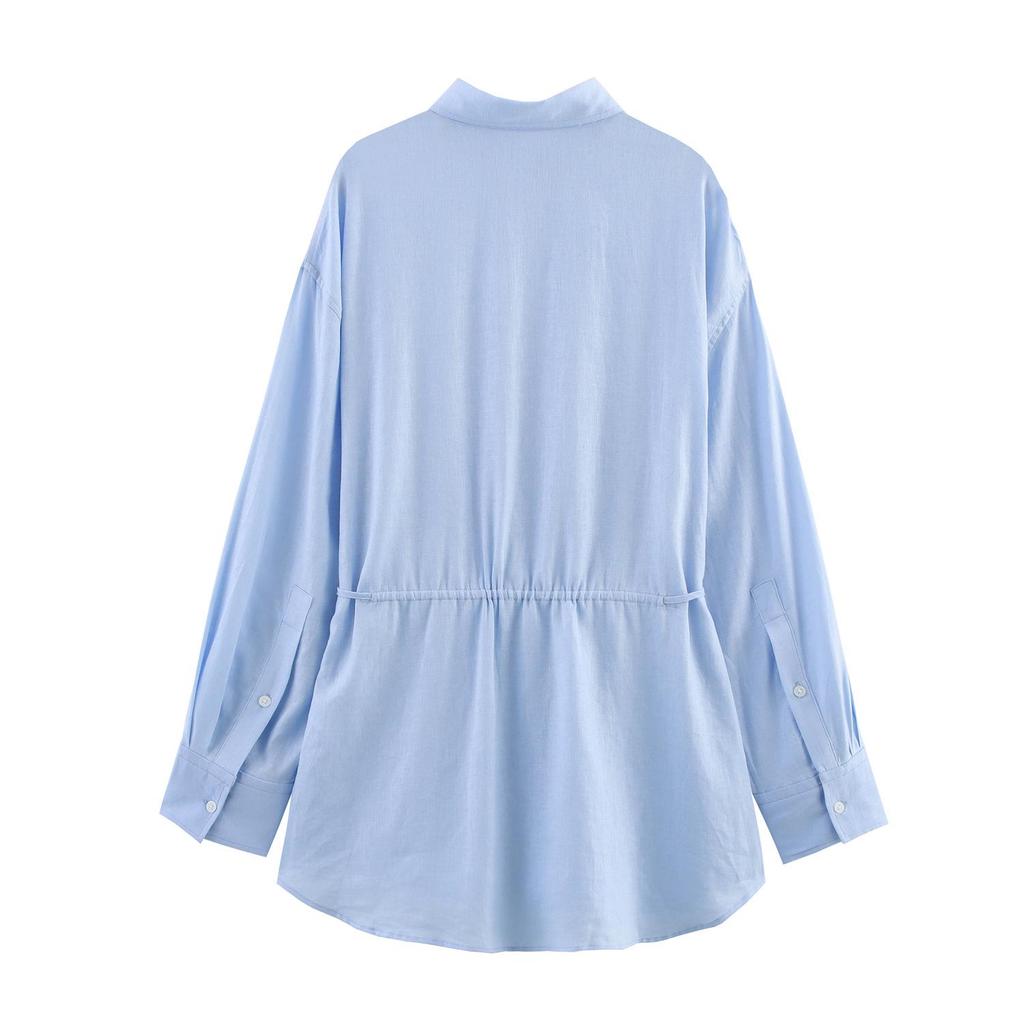 Women's Multi-Color Waist-Defining Tie-Up Fashion Shirt
