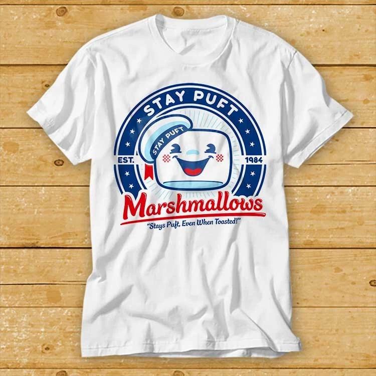 Ghostbusters Stay Puft Marshmallows Cult Movie 80s T Shirt Funny Movie Tee 2252 S