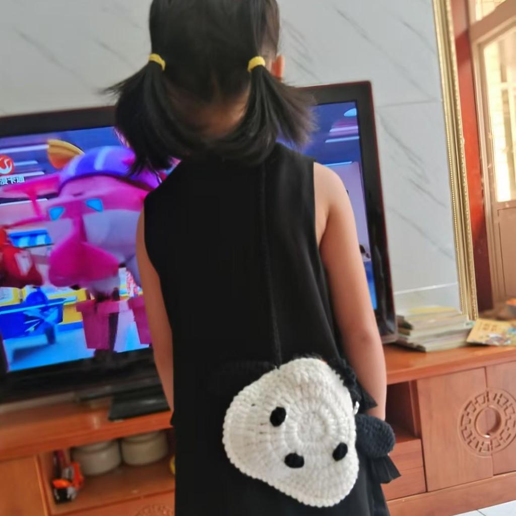 Adorable Cartoon Shoulder Bag For Kids Cute Knitted Animal Pattern Preschool Use