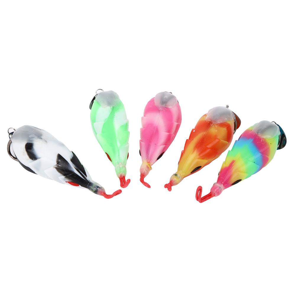 5Pcs Artificial Simulation Frog Shape Fish Lure Bait Fishing Tackle with Double Hook