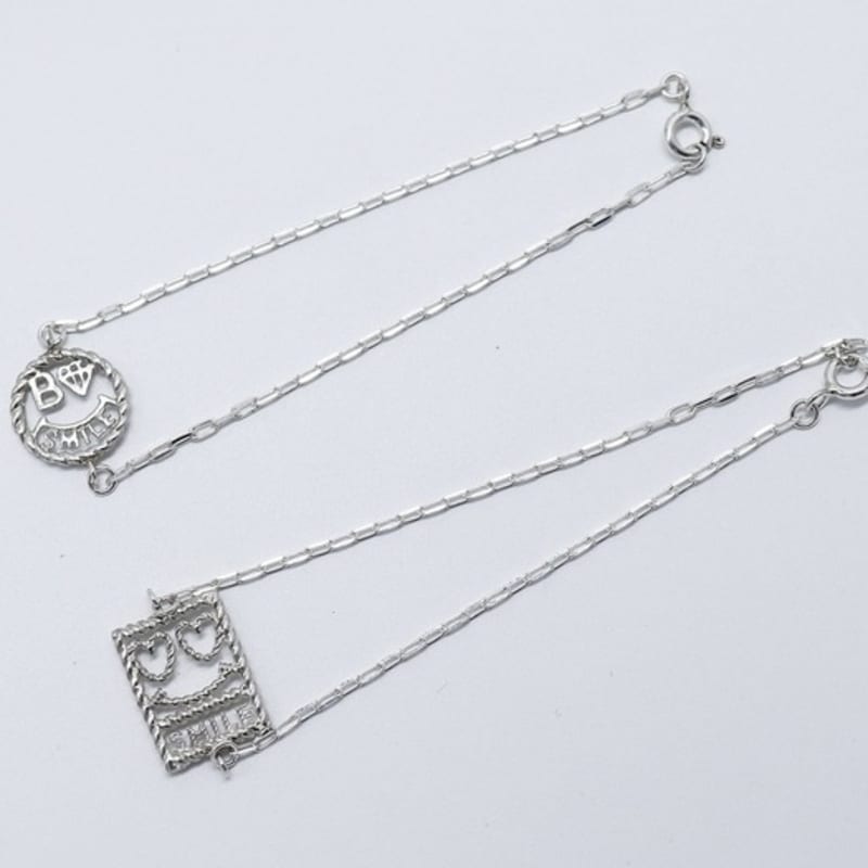 

BONBEAU Kitsch smile chain bracelet silver smile chain bracelet antique