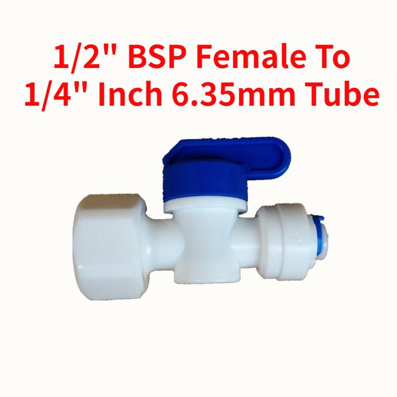 1/4" 3/8" OD Tube Tap Shut off Ball Valve POM Quick Fitting Connector Tee Elbow Reducer Aquarium RO Water Filter Reverse Osmosis
