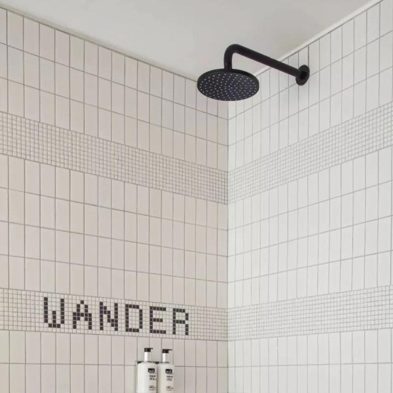 Högtryck Regnduschhuvud Rostfritt Stål Duschhuvud Förlängare Stor Böjd Duschförlängning Lätt att Installera