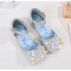 Girls' Sandals Fashion New Spring Autumn Summer High Heel Elsa Closed-Toe Girls' Little Princess Elsa Crystal Children's Shoes