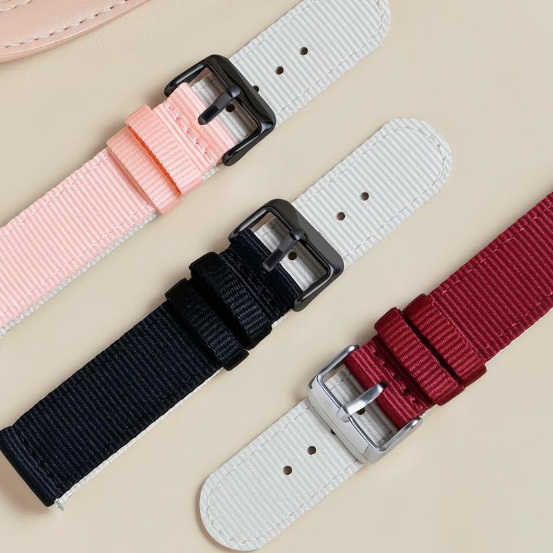 20mm Waterproof Sailcloth Watch Strap Two-Sided Nylon Watchband Quick Release Band Sport Belt