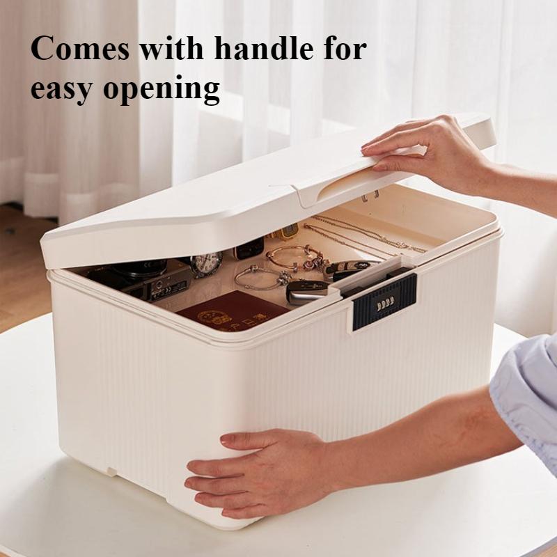 Creative Locked Storage Box Household Valuables Storage Bins Bedroom Password Organize Box Modern Home Organization Accessories