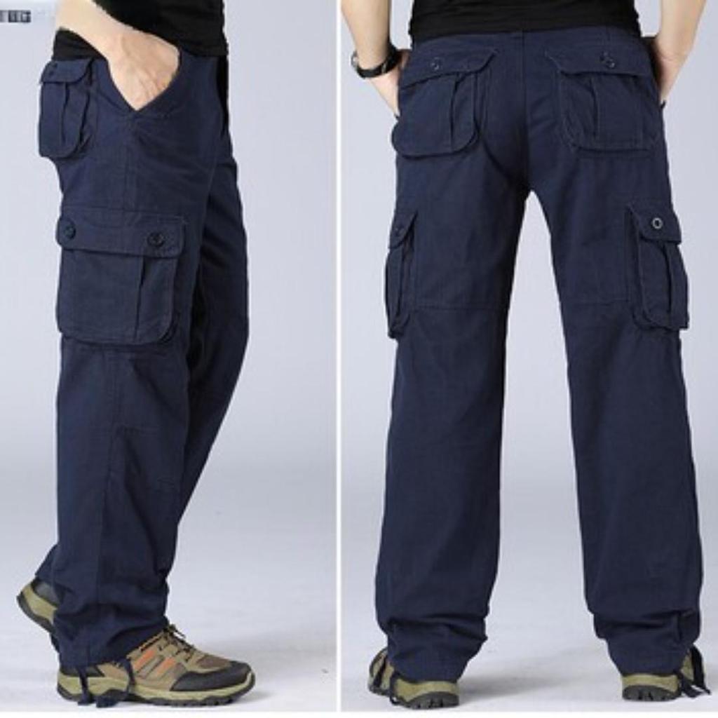 Multi-pocket Men's Work Trousers Loose Trousers Fat Plus Size Labour Insurance Leisure Straight Trousers