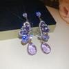 Silver Needle Heart Zircon Rhinestone Earrings - High-End Fashion Design