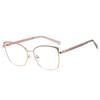 Anti-blue Light Semi Computer Stylish Office Screen Goggle Clear Transparent Spring hinge UV400 Rimless Ladies Myopia Glasses Female Eyewear