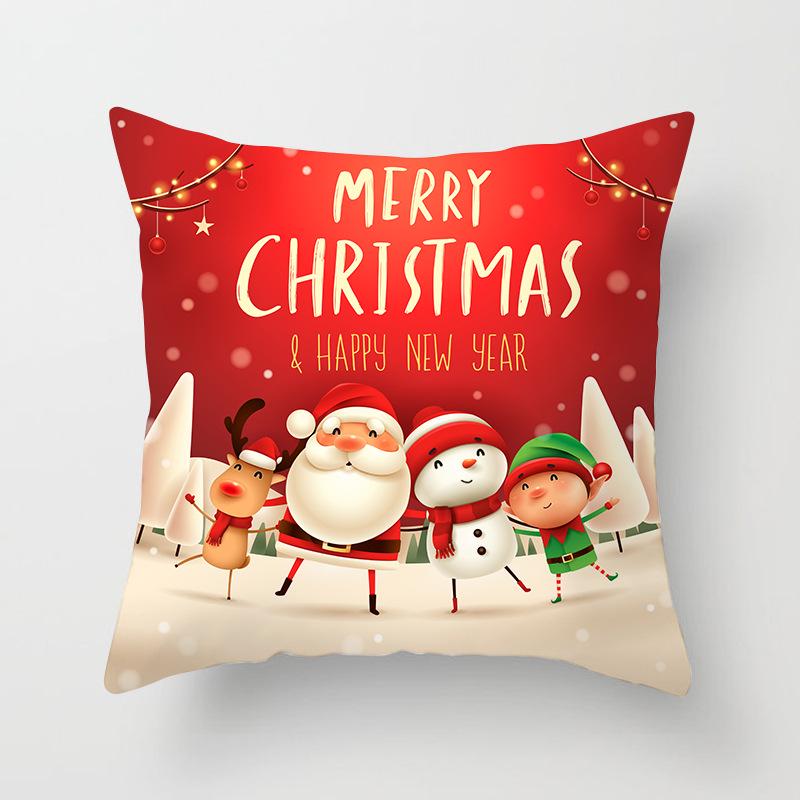 

Santa Claus Snowman Pillow Case Festive Home Ornament Pillow Cushion Case Home Warm Premium Durable Quality Useful 45*45cm