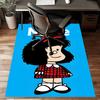 Custom Mafalda Mat Personalized Name, Polyester Washable Indoor Entryway Rug, Gift for Christmas, Easter, Thanksgiving Day
