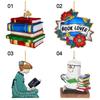 Acrylic 3D Mini Book Christmas Decoration Xmas Gifts Book Lovers Hanging Ornament Bookshelf Pendant