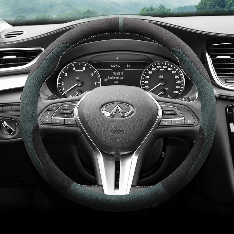 Suede Steering Wheel Cover for Infiniti Q50L, QX50, QX60, QX55, Q70L - Winter Use