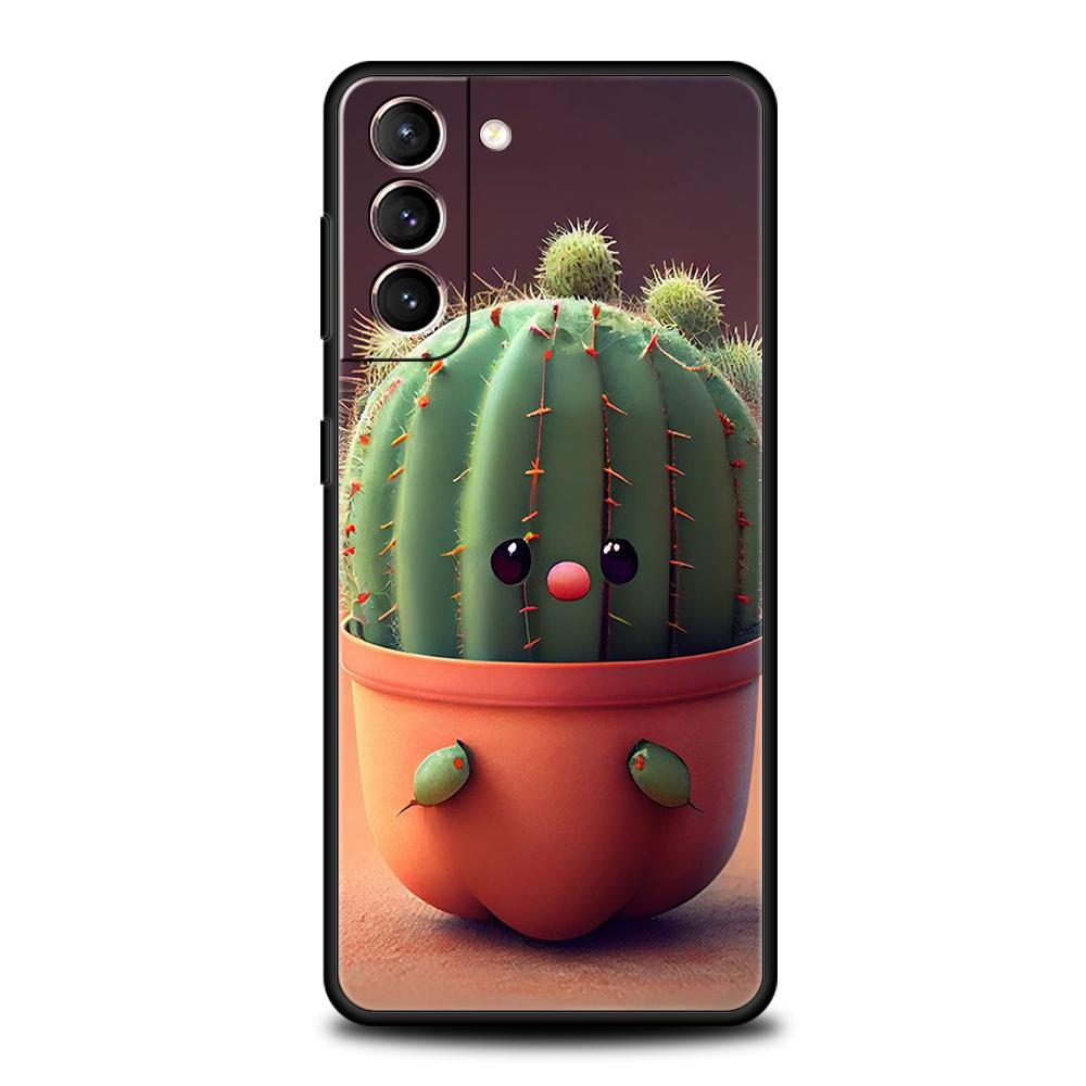 Plant Cactus Case for Samsung Galaxy S24 S23 S22 S20 S21 FE Ultra S24 S23 S10 S10E S9 S8 Plus 5G Silicone Phone Cover Capas Bags