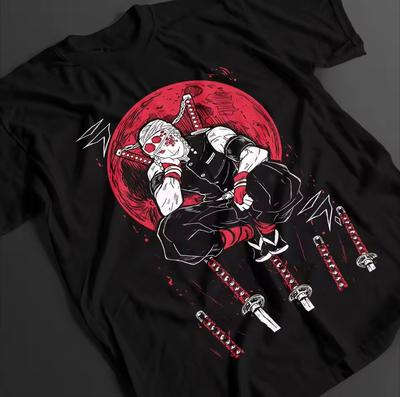 Demon Slayer Shirt Tengen Uzui T-Shirt Tanjiro KNY Anime Akaza Doma Muzan Tee Summer Men's and Women's Breathable T-shirt Top