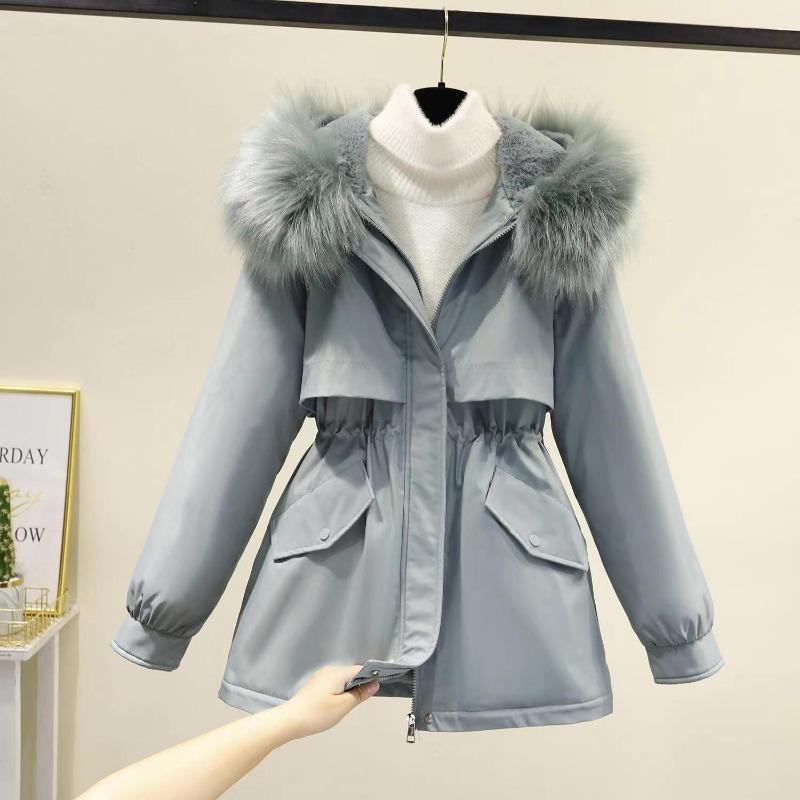 Pie overcome the new winter loose velvet thickened cotton-padded coat women's small cotton-padded jacket tooling jacket