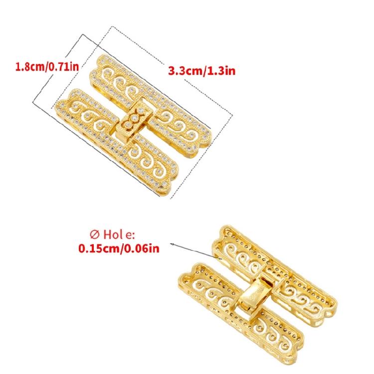 Sturdy Brass Zirconia Rectangle Bracelet and Necklace Clasp for Sophisticated Fashion Accessories Craft Supplies