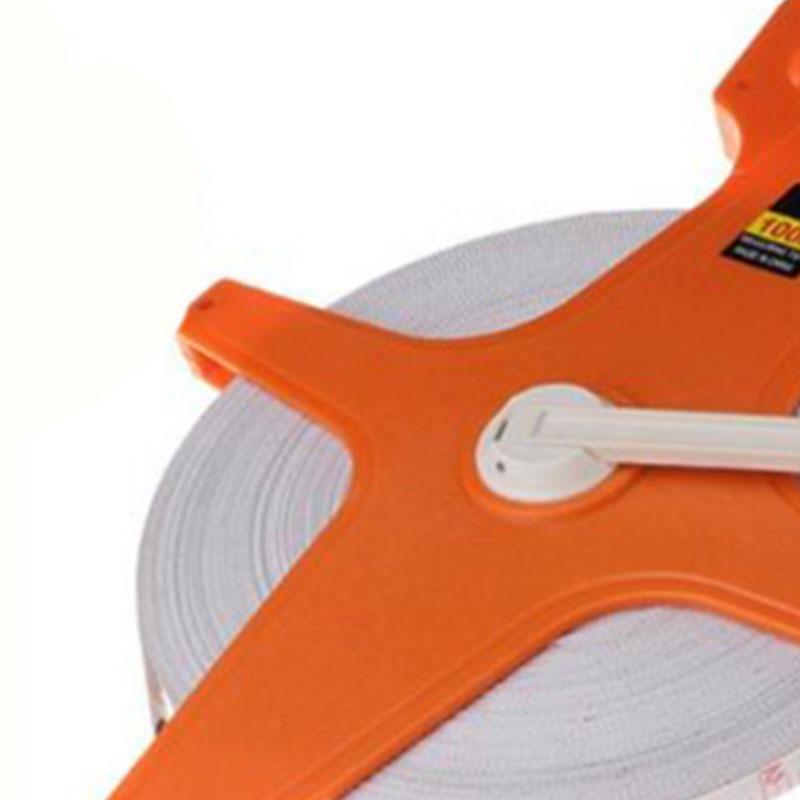 Hand Crank Tape Measure with Spike Portable Plastic Frame Fiber Measuring Reel 12.5mm Width 100