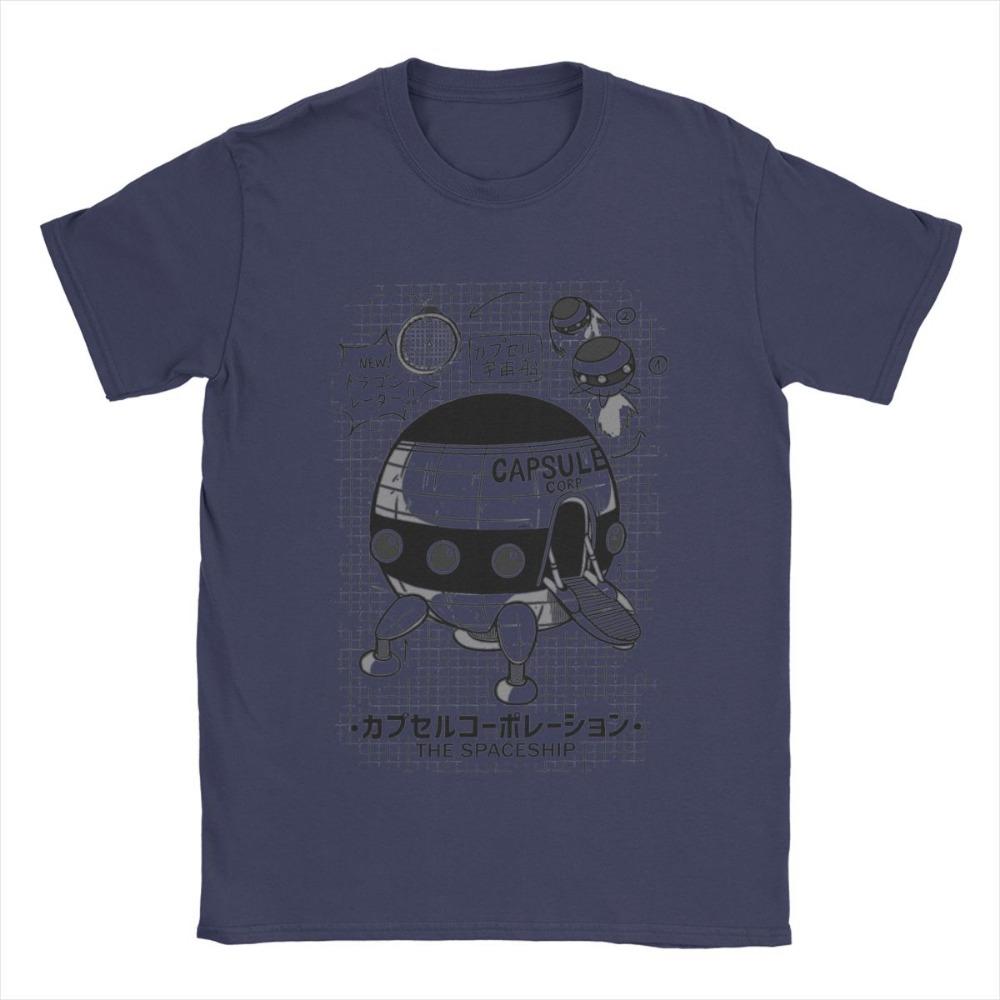 T-shirt da uomo Capsule Company Astronave Divertente 100% Cotone Maniche Corte T-shirt Anime DBZING T-shirt Girocollo Top Idea Regalo