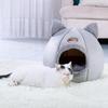 Cat Bed Indoor Cat Dog Warm Winter Closed Type Plus Velvet Round Pet Nest Kitten Kennel Puppy Cage Lounger Dog House