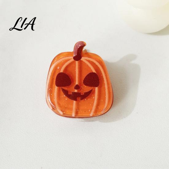 Black Cat Spider Witch Hat Accessories Halloween Cartoon Hair Clips for Women Girls, Acrylic Glitter Pumpkin/Ghost/Bat/Cat Accessories, Cute