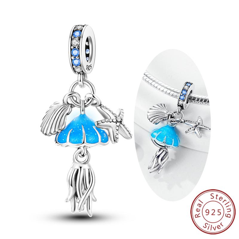 Luminous Series Copper Charms Beads Pendant Firefly Elf Paw Planet Charm Fit Original Bracelet Women Jewelry Gift