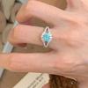 Sea blue Zircon rings for women Gentle style new in Light luxury fashion exquisite engagement ring Zircon