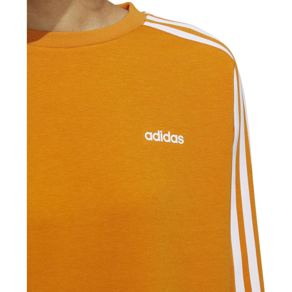 Adidas Neo Logo Print Side Stripe Pullover Crewneck Sweatshirt Women Sweatshirt Orange Yellow HG9051